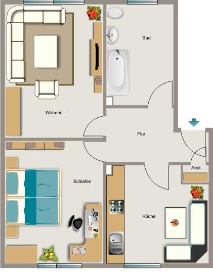 Etagenwohnung Lünen - 2.5 Zimmer, 50 m&sup2;, 403&euro; | Angebot:26346333