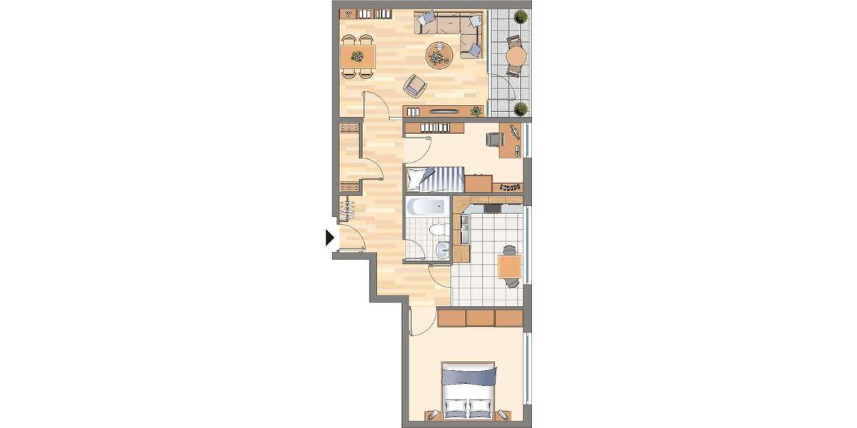 Etagenwohnung Dortmund Hörde - 3 Zimmer, 77 m&sup2;, 376&euro; | Angebot:25426991