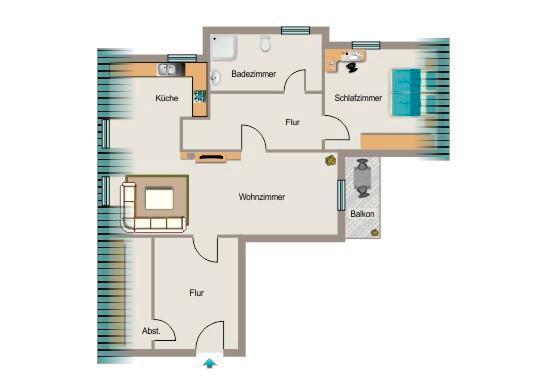 Dachgeschoßwohnung Marl - 2.5 Zimmer, 60 m&sup2;, 364&euro; | Angebot:26257211
