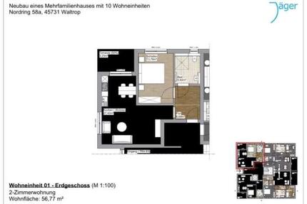 Wohnung Waltrop - 2 Zimmer, 57 m&sup2;, 824&euro; | Angebot:24769514