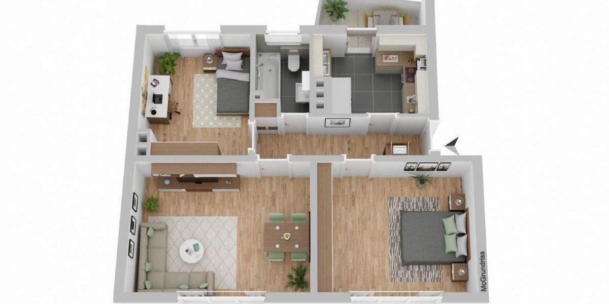 Etagenwohnung Castrop-Rauxel Castrop - 3 Zimmer, 70 m&sup2;, 524&euro; | Angebot:25683427