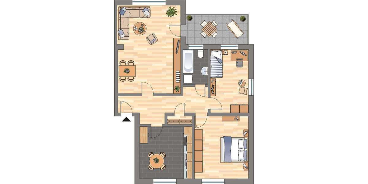 Etagenwohnung Bergkamen - 3.5 Zimmer, 71 m&sup2;, 320&euro; | Angebot:26150052