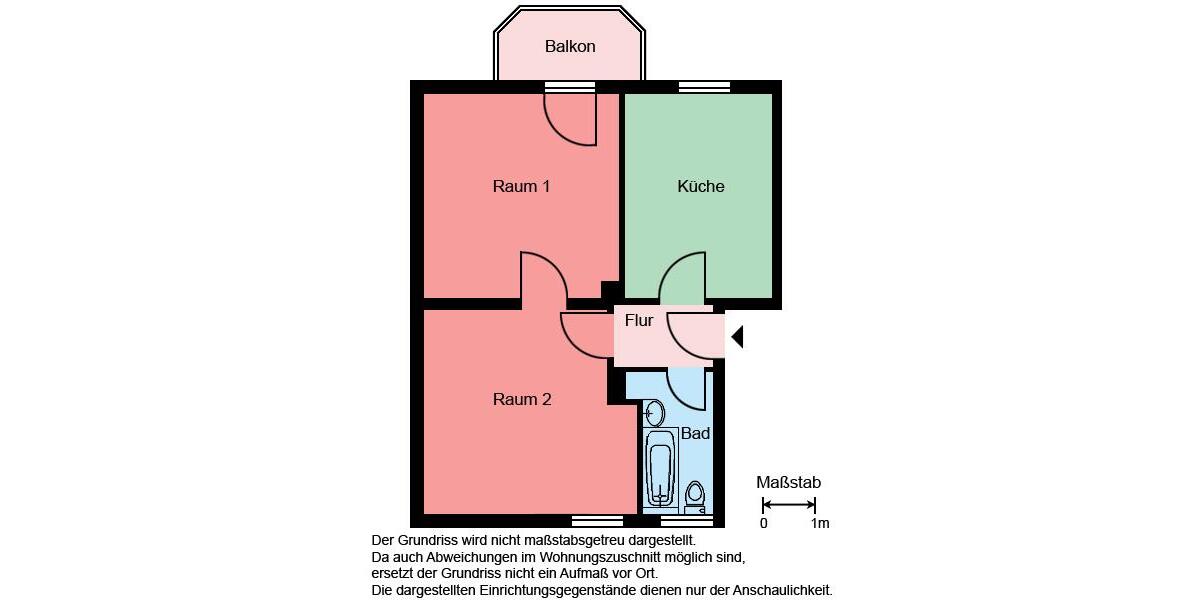 Etagenwohnung Castrop-Rauxel Deinighausen - 2 Zimmer, 52 m&sup2;, 459&euro; | Angebot:25760094