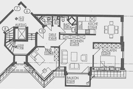 Wohnung Hamm Berge - 3 Zimmer, 82 m&sup2;, 275.000&euro; | Angebot:27166399