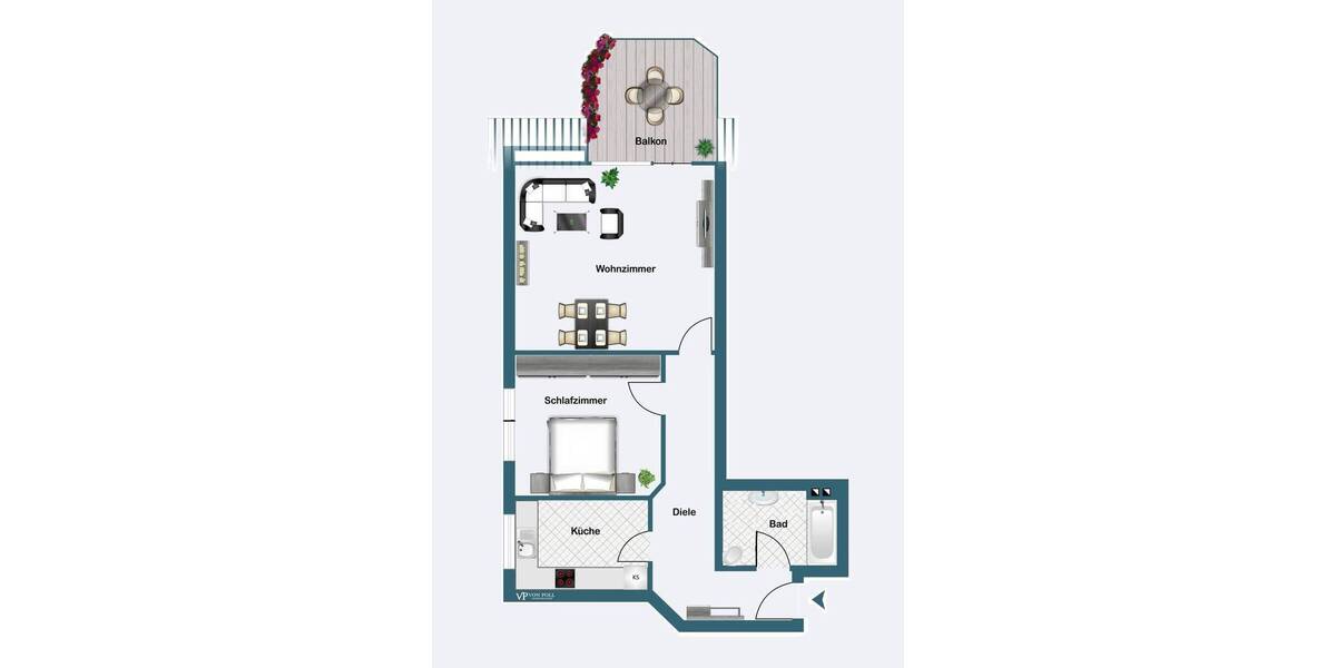 Etagenwohnung Dortmund Schanze - 2 Zimmer, 70 m&sup2;, 259.000&euro; | Angebot:26787784