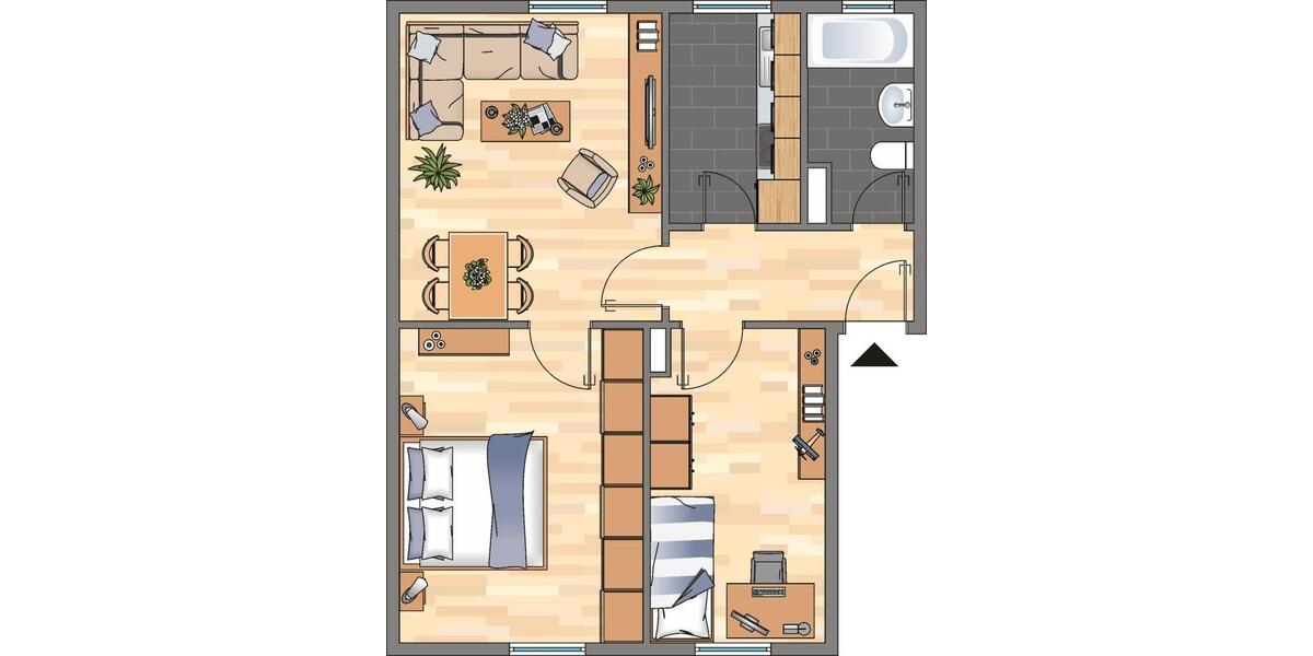 Erdgeschoßwohnung Hamm Herringen - 3 Zimmer, 52 m&sup2;, 369&euro; | Angebot:26554658