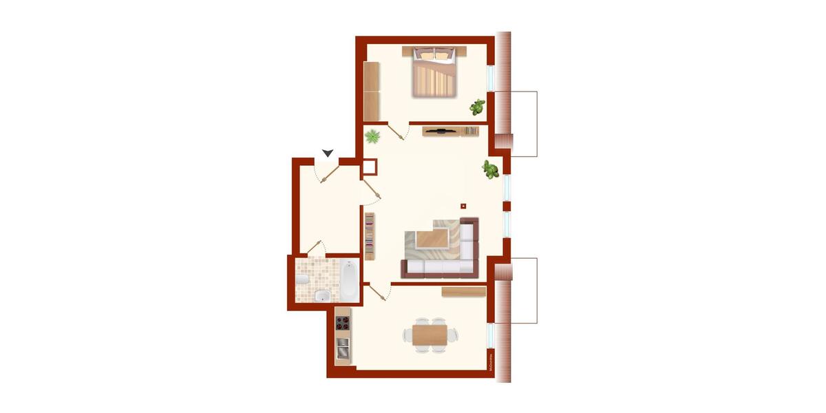 Dachgeschoßwohnung Hagen - 2 Zimmer, 66 m&sup2;, 430&euro; | Angebot:24703836
