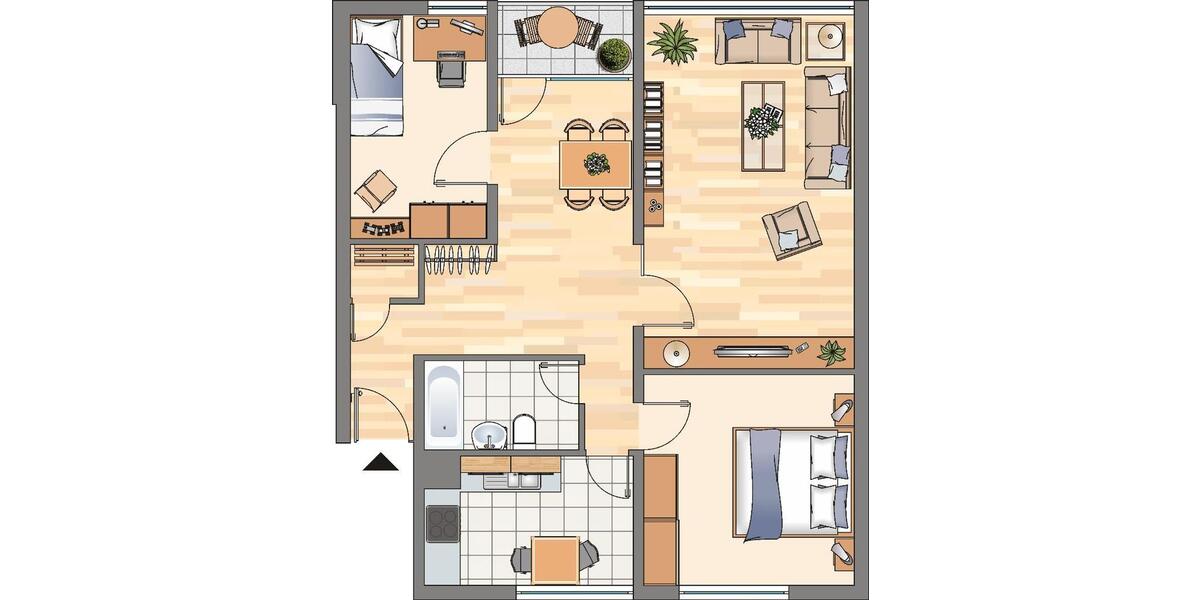 Etagenwohnung Dortmund Scharnhorst - 3 Zimmer, 88 m&sup2;, 708&euro; | Angebot:24680076