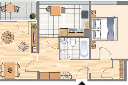 Wohnung Dortmund Hörde - 2 Zimmer, 63 m&sup2;, 331&euro; | Angebot:26238751