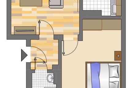 Wohnung Marl Hüls-Süd - 2.5 Zimmer, 42 m&sup2;, 429&euro; | Angebot:27339409