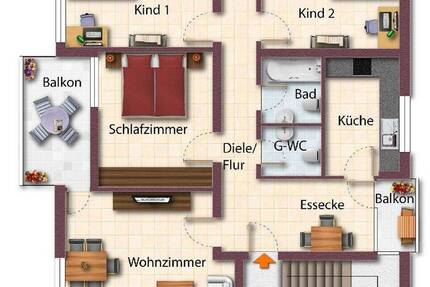 Wohnung Bochum Harpen - 4 Zimmer, 89 m&sup2;, 240.000&euro; | Angebot:26808532