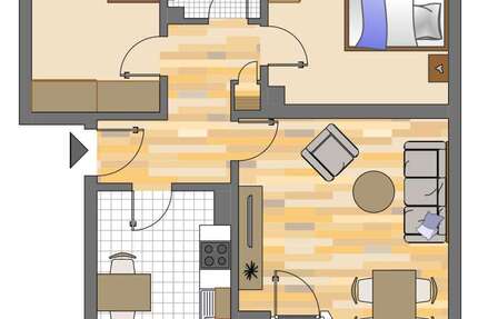 Wohnung Gelsenkirchen Hassel - 3 Zimmer, 60 m&sup2;, 429&euro; | Angebot:23653954