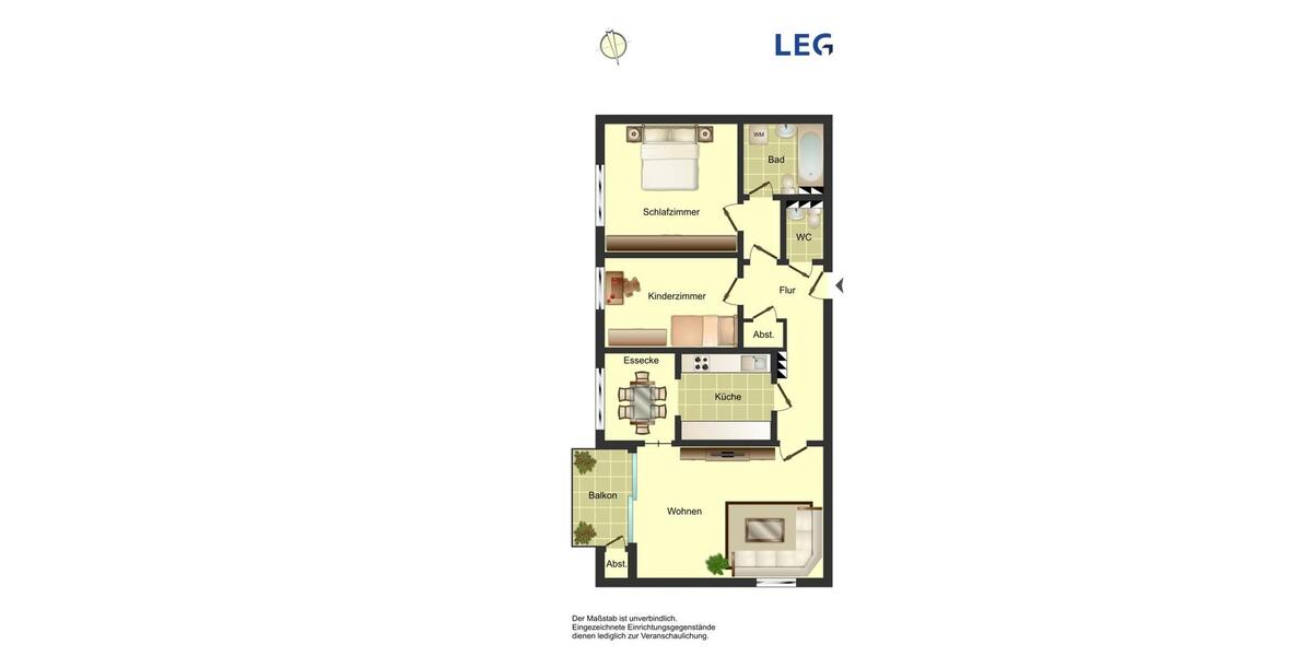 Etagenwohnung Bergkamen - 3.5 Zimmer, 80 m&sup2;, 416&euro; | Angebot:26677431