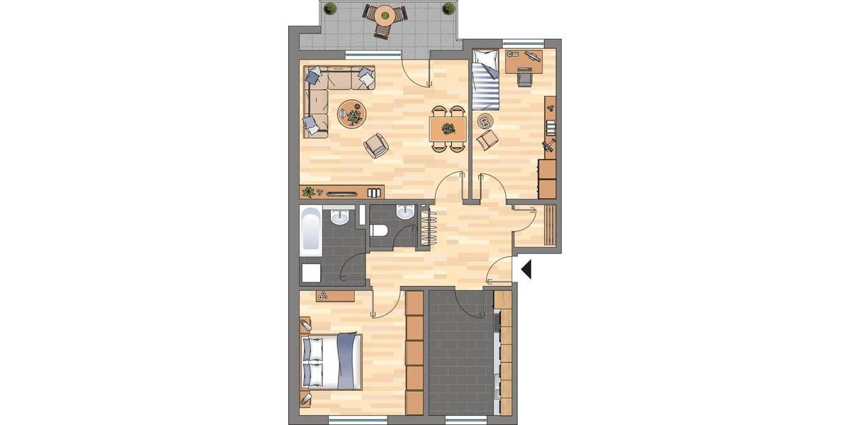 Erdgeschoßwohnung Witten Annen - 3 Zimmer, 80 m&sup2;, 599&euro; | Angebot:26496007