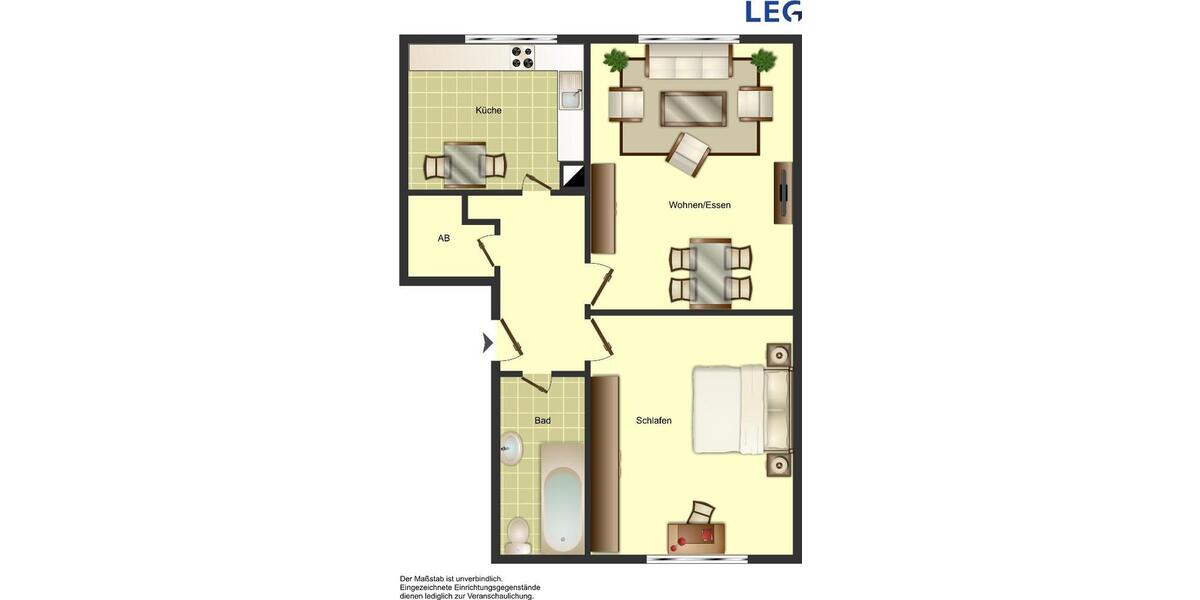 Erdgeschoßwohnung Hamm Herringen - 2.5 Zimmer, 48 m&sup2;, 339&euro; | Angebot:26554661