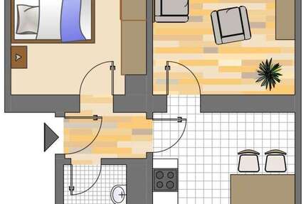 Wohnung Dortmund Körne - 2 Zimmer, 49 m&sup2;, 189&euro; | Angebot:26238812