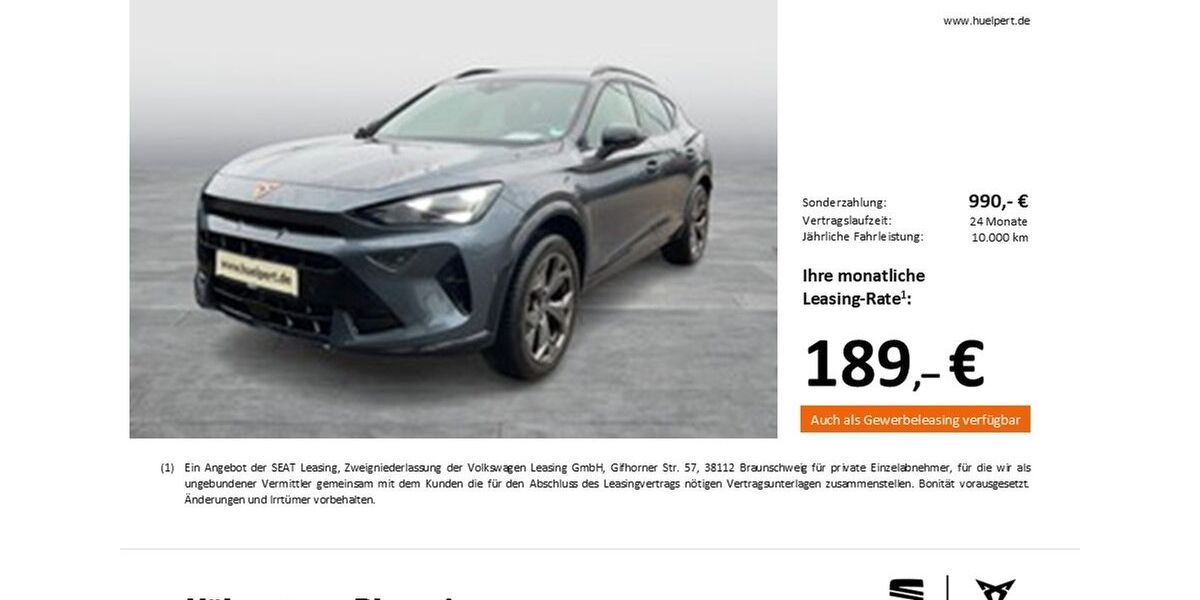 Cupra Formentor 11.532 km 31.257 &euro; Dortmund 44269