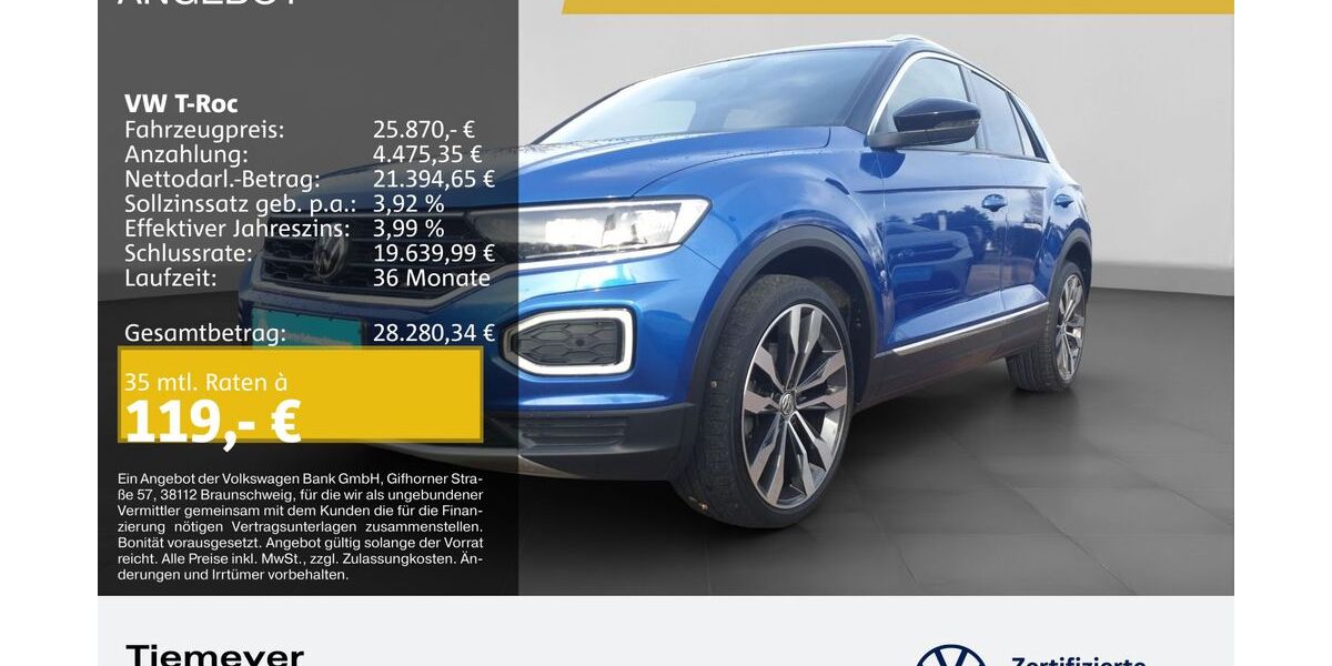 VW T-Roc 62.285 km 25.490 &euro; Bochum 44892