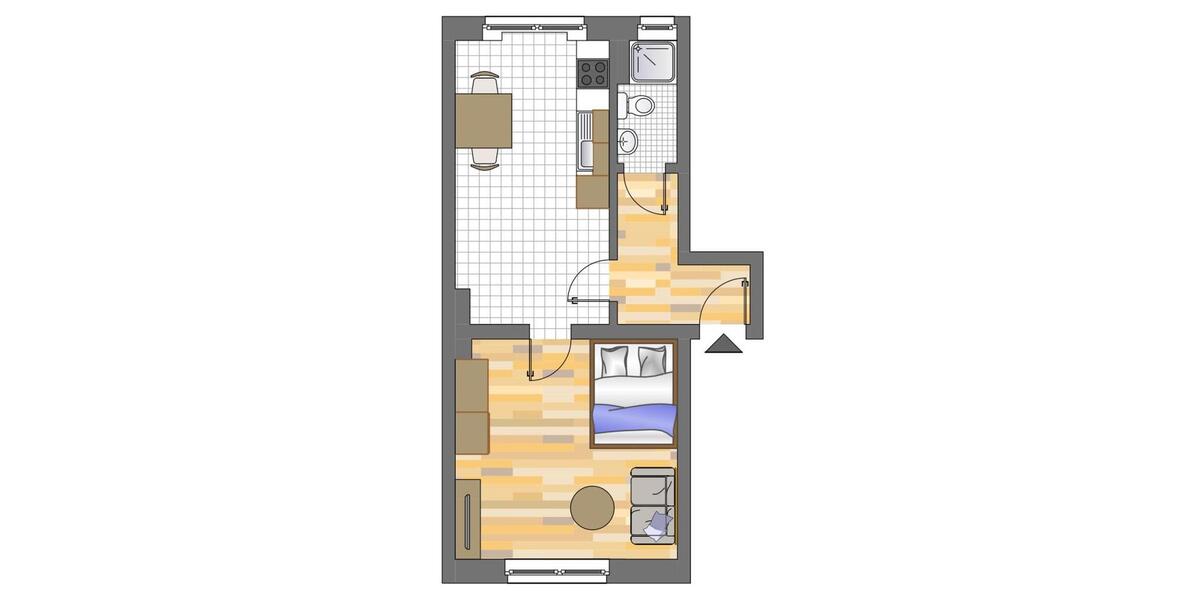 Etagenwohnung Dortmund Innenstadt West - 1 Zimmer, 37 m&sup2;, 402&euro; | Angebot:26586827
