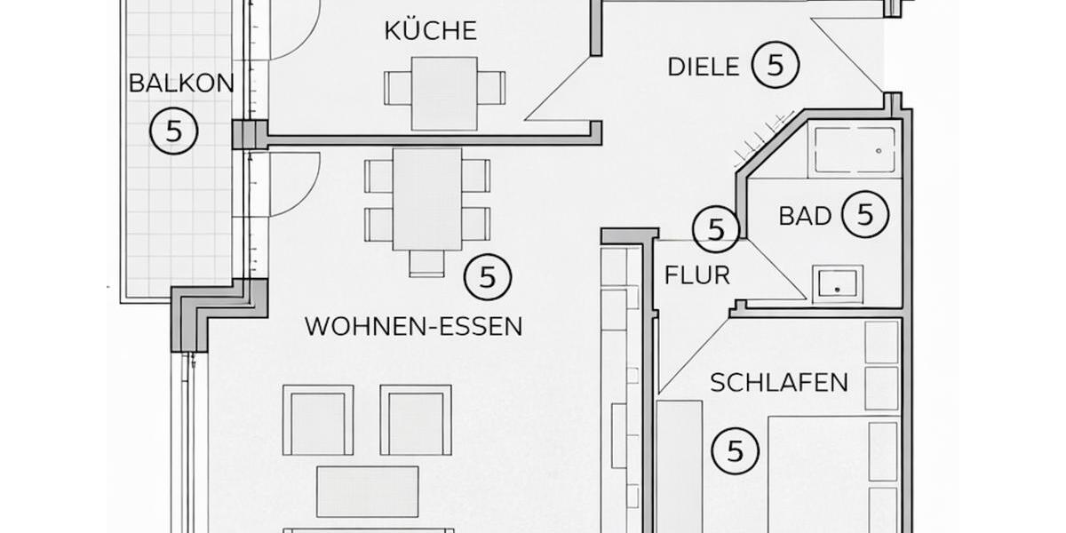 Etagenwohnung Recklinghausen Berghausen - 2.5 Zimmer, 69 m&sup2;, 710&euro; | Angebot:26039353