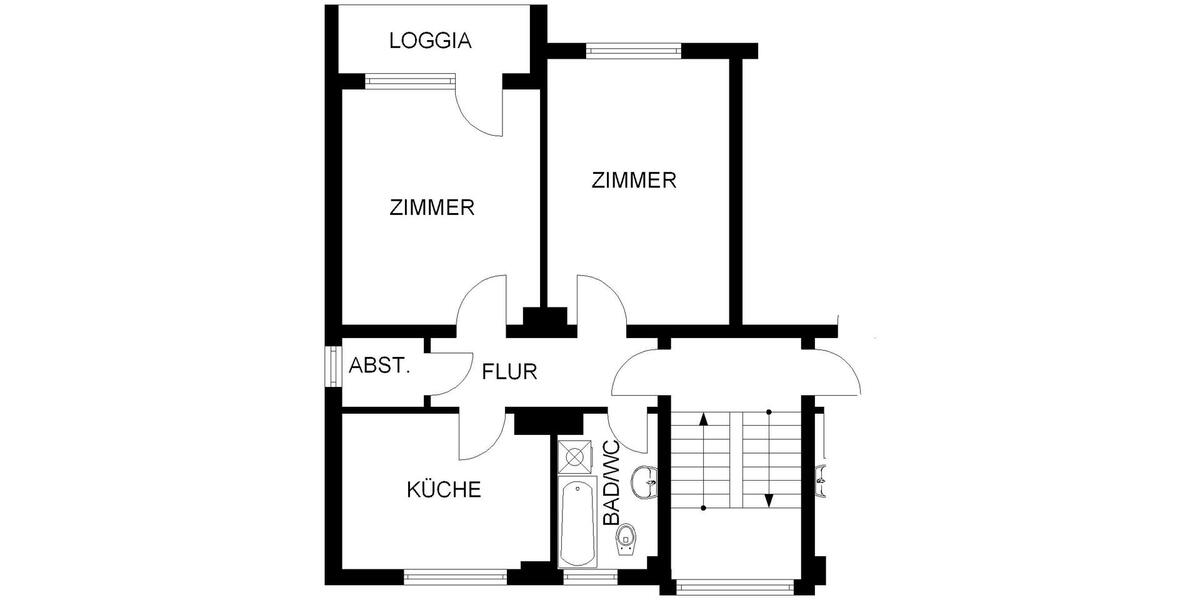 Etagenwohnung Hagen Hagen-Nord - 2 Zimmer, 56 m&sup2;, 380&euro; | Angebot:25325473