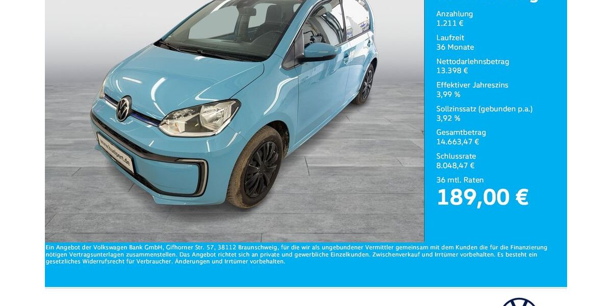VW e-up! 60.398 km 14.325 &euro; Bergkamen 59192