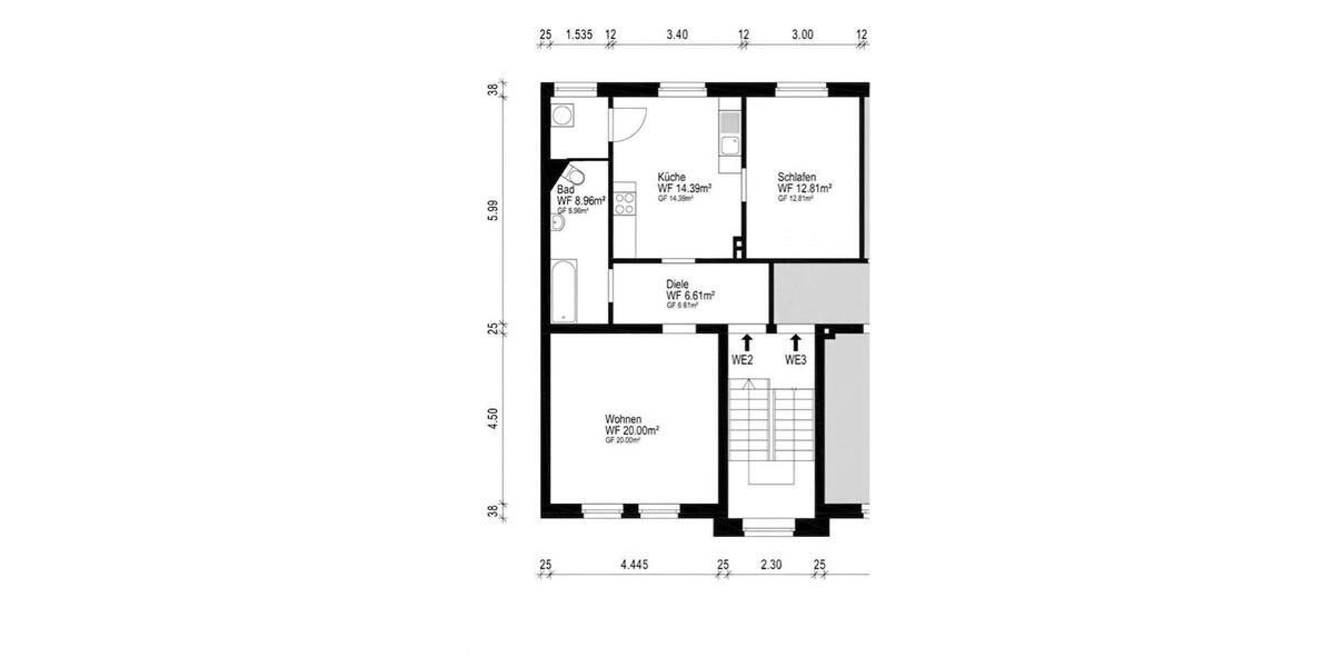 Etagenwohnung Bochum Altenbochum - 2 Zimmer, 65 m&sup2;, 650&euro; | Angebot:26254933