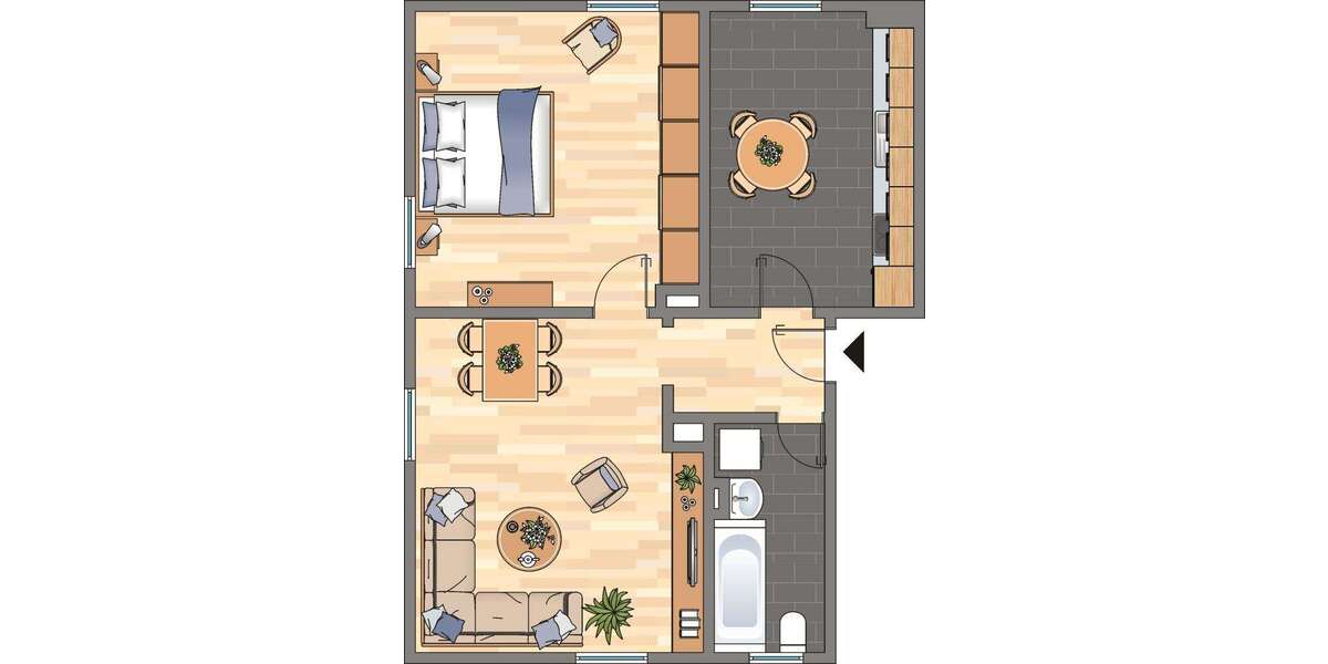 Etagenwohnung Dortmund Innenstadt Ost - 2 Zimmer, 53 m&sup2;, 481&euro; | Angebot:26933338