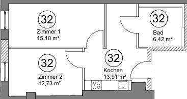 Etagenwohnung Herne Wanne-Bickern - 1 Zimmer, 28 m&sup2;, 375&euro; | Angebot:27547875