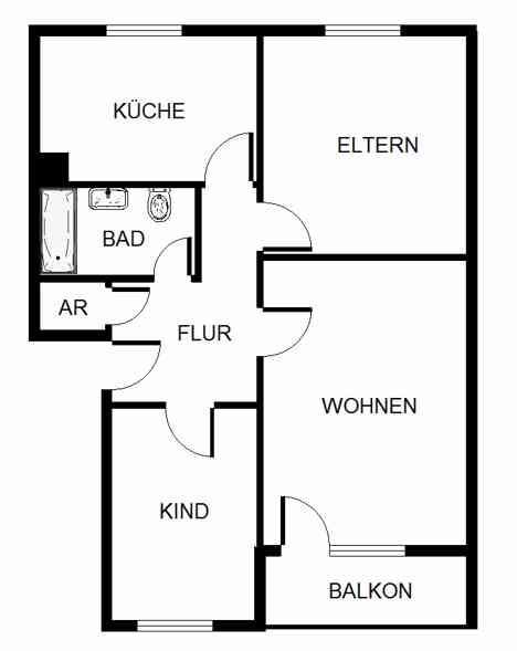 Etagenwohnung Dortmund Brackel - 3 Zimmer, 82 m&sup2;, 777&euro; | Angebot:24864401