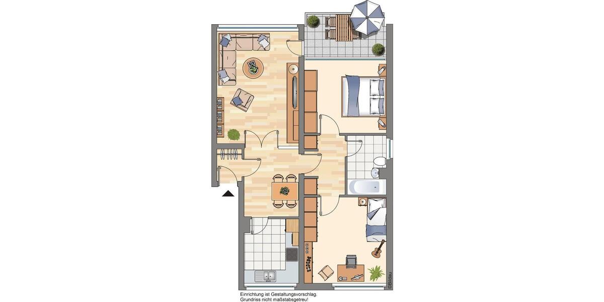 Etagenwohnung Recklinghausen Berghausen - 3 Zimmer, 76 m&sup2;, 679&euro; | Angebot:26586838