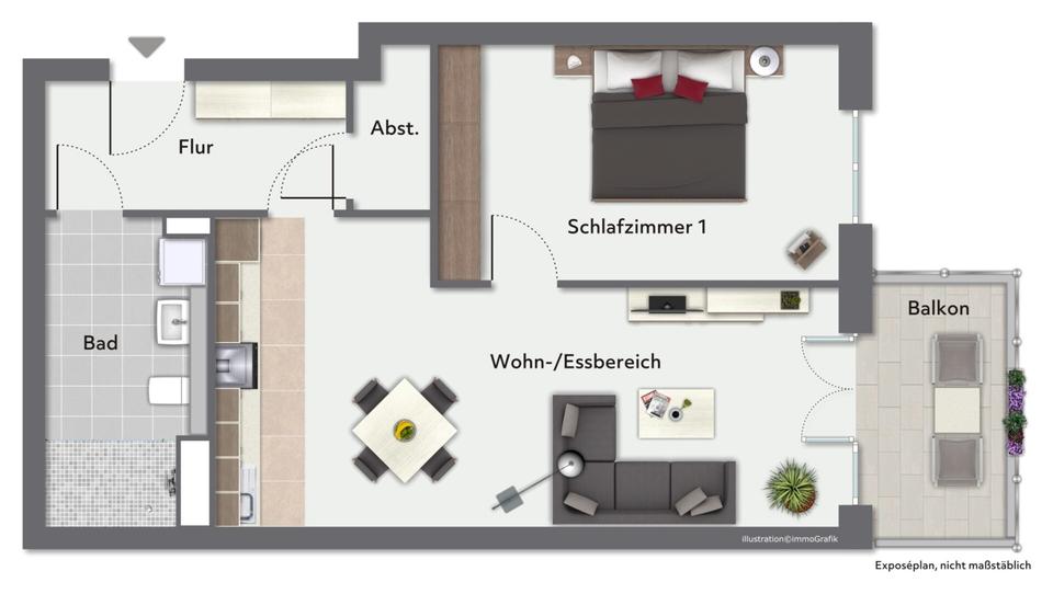 Etagenwohnung Oer-Erkenschwick Erkenschwick - 2 Zimmer, 66 m&sup2;, 790&euro; | Angebot:26455659