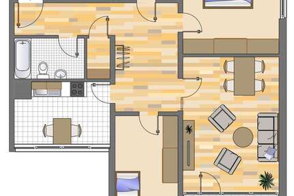 Wohnung Gelsenkirchen Buer - 3 Zimmer, 78 m&sup2;, 569&euro; | Angebot:26149927