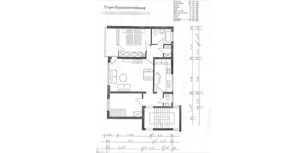 Etagenwohnung Unna Hemmerde - 3 Zimmer, 73 m&sup2;, 123.486&euro; | Angebot:25267144