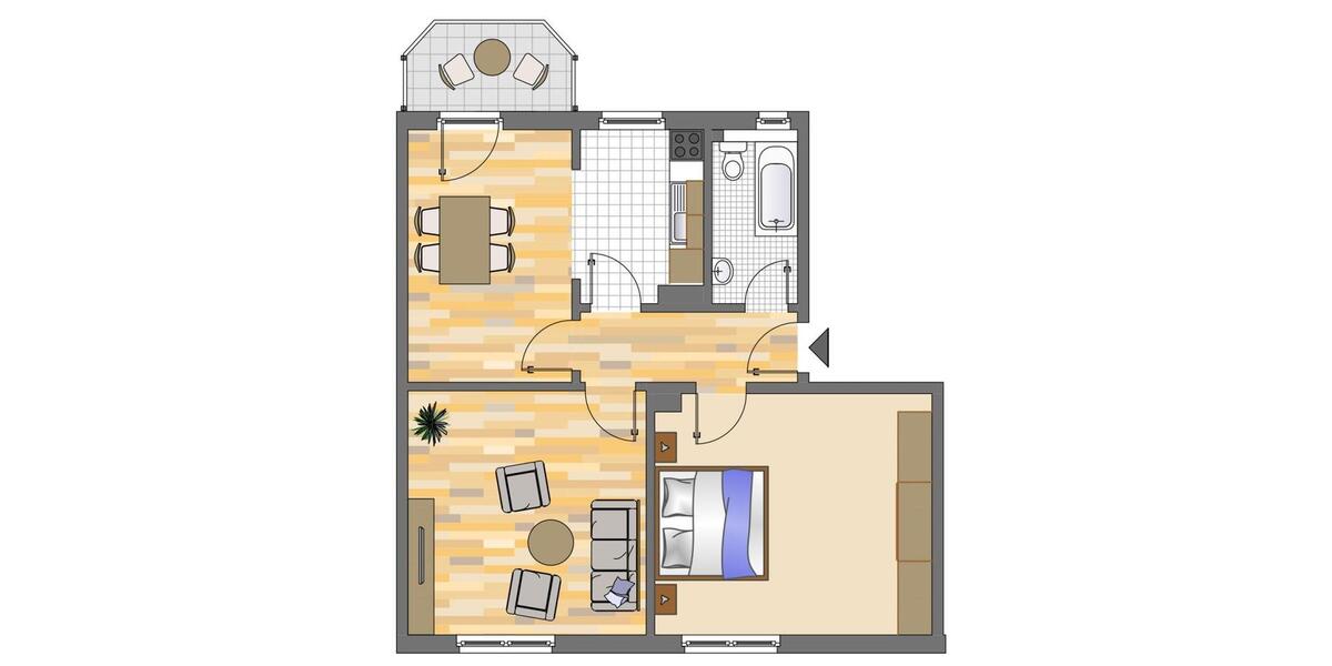 Etagenwohnung Dortmund Gartenstadt - 2 Zimmer, 67 m&sup2;, 579&euro; | Angebot:26492236
