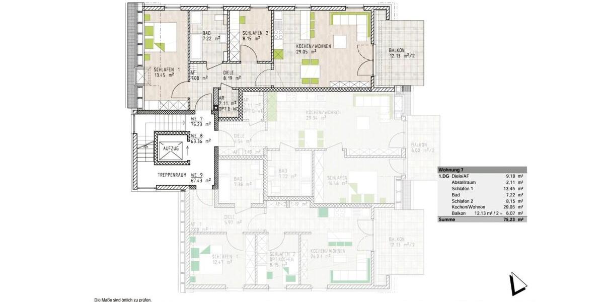 Etagenwohnung Dortmund Brackel - 3.5 Zimmer, 75 m&sup2;, 298.000&euro; | Angebot:26047056