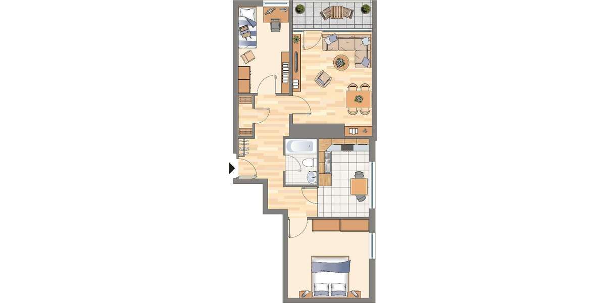 Etagenwohnung Dortmund Hörde - 3 Zimmer, 74 m&sup2;, 391&euro; | Angebot:26238752