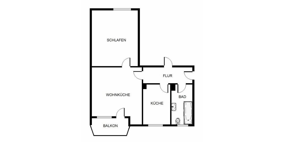 Erdgeschoßwohnung Dortmund Hörde - 2 Zimmer, 49 m&sup2;, 474&euro; | Angebot:26035185