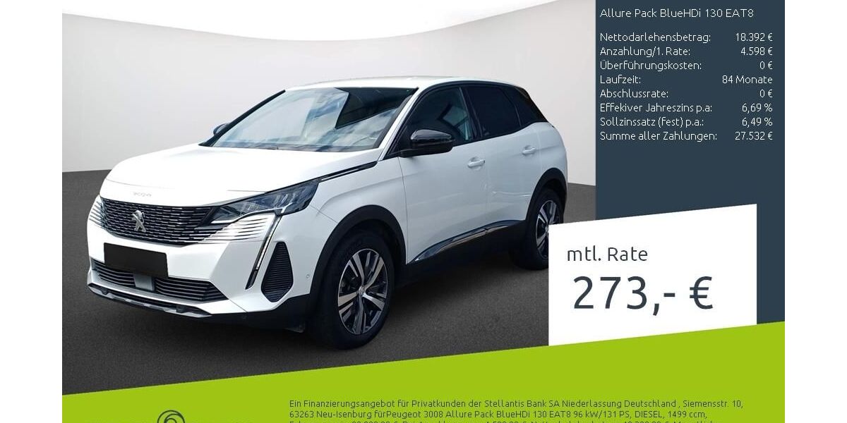 Peugeot 3008 84.671 km 22.998 &euro; Dülmen 48249