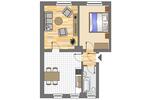 Etagenwohnung Dortmund Gartenstadt - 2 Zimmer, 48 m&sup2;, 474&euro; | Angebot:26482225