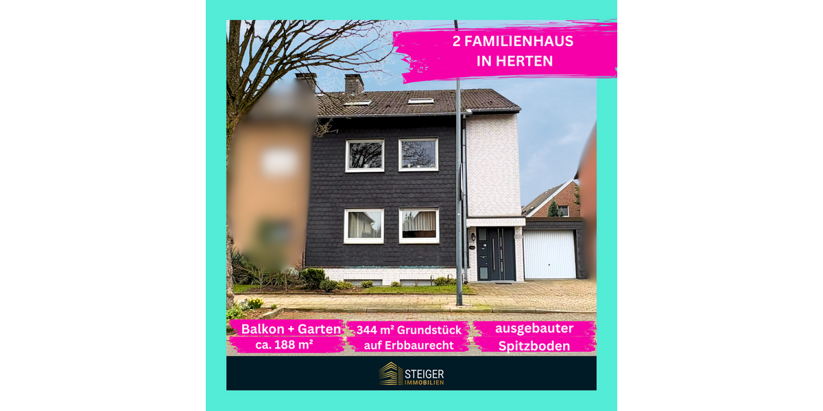 Einfamilienhaus Herten - 7 Zimmer, 188 m&sup2;, 329.000&euro; | Angebot:26069064