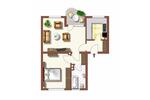 Etagenwohnung Hamm Herringen - 2 Zimmer, 50 m&sup2;, 383&euro; | Angebot:26657291