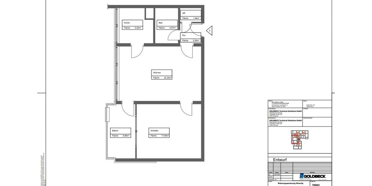 Etagenwohnung Herne Wanne-Bickern - 2 Zimmer, 57 m&sup2;, 453&euro; | Angebot:23217277