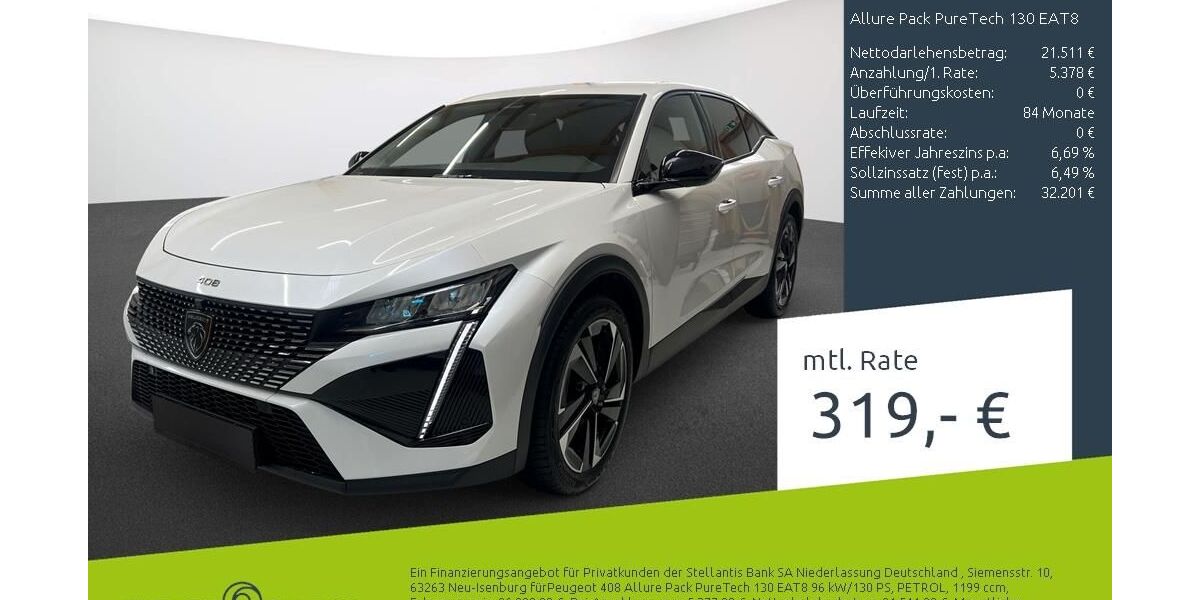 Peugeot 408 41.308 km 26.889 &euro; Dülmen 48249