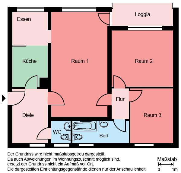 Etagenwohnung Iserlohn Gerlingsen - 3 Zimmer, 81 m&sup2;, 599&euro; | Angebot:25050576