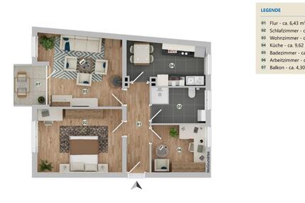Wohnung Wetter (Ruhr) - 3 Zimmer, 64 m&sup2;, 576&euro; | Angebot:26579684