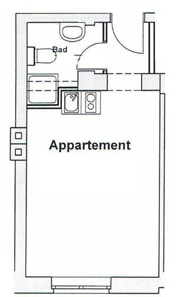 Etagenwohnung Bochum Bochum-Nord - 1 Zimmer, 20 m&sup2;, 340&euro; | Angebot:26704995