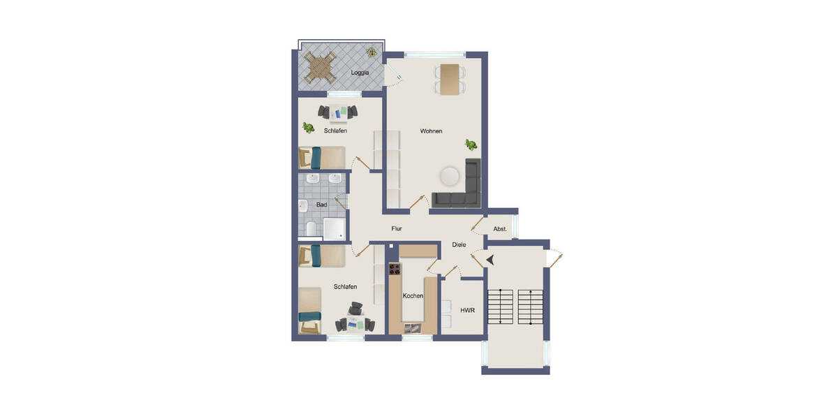 Etagenwohnung Hamm Bockum-Hövel - 3 Zimmer, 91 m&sup2;, 155.000&euro; | Angebot:26080096