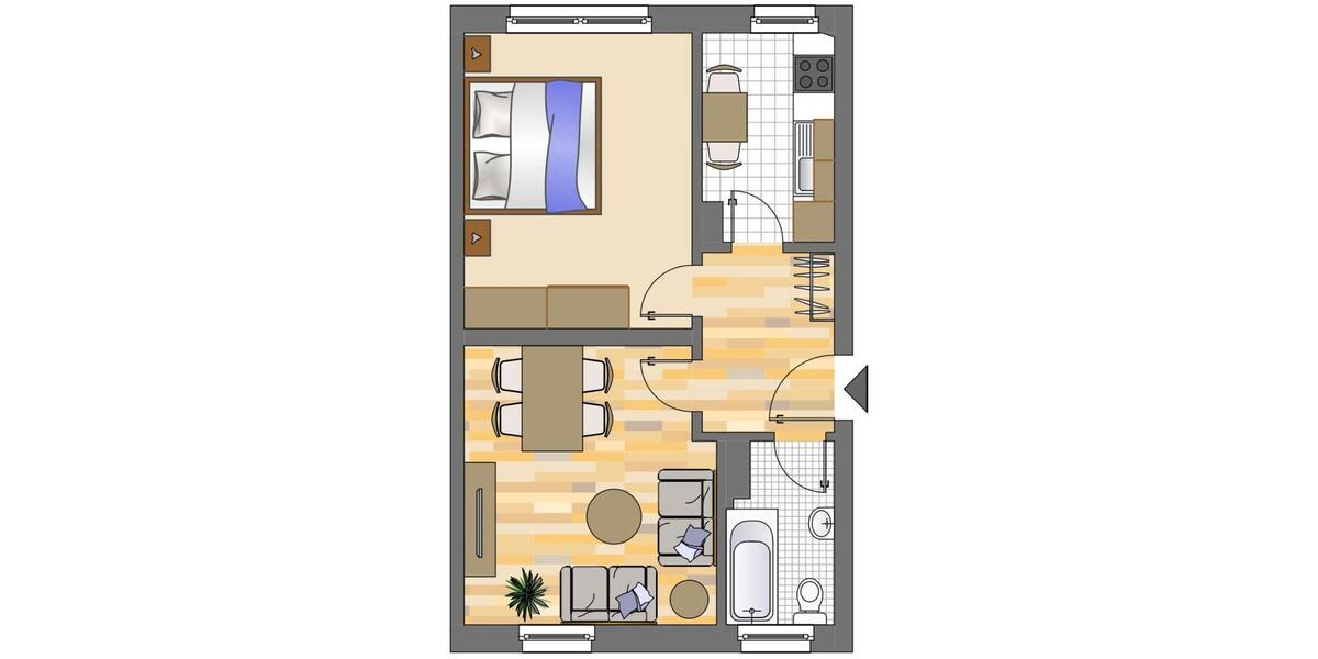 Etagenwohnung Dortmund Huckarde - 2 Zimmer, 44 m&sup2;, 394&euro; | Angebot:26279231