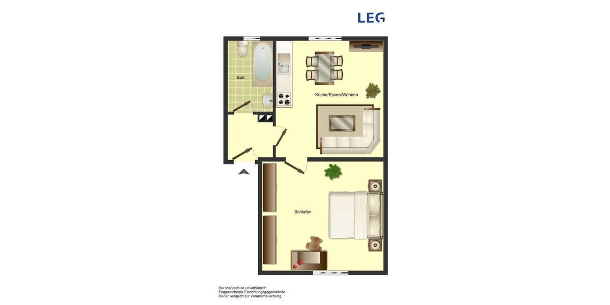 Etagenwohnung Bergkamen - 1 Zimmer, 37 m&sup2;, 339&euro; | Angebot:26729501
